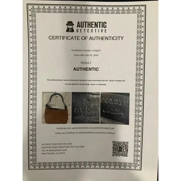 Authentic Gucci Vintage GG Canvas Bamboo Handle Hobo Bag - Picture 12 of 12